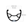 Kép 2/2 - Abroncs RYDE 32H fekete, disc szegecselt (R-070)