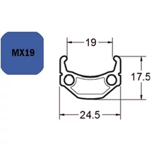 FELNI 29"/622 36L EXAL MX19 6,5MM SZELEP SZIMPLA SZEGECS FEKETE 595g{4/4}