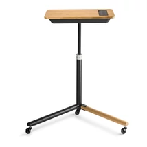 ÁLLVÁNY TRAINING DESK SZÁMÍTÓGÉP/TABLET-TARTÓ FÖLDRE BICAJ ELÉ FA/FEKETE{2/4}