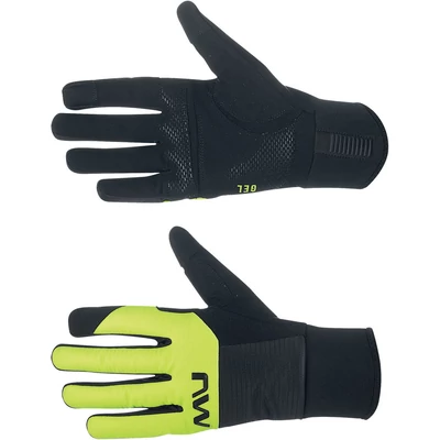Kesztyű NORTHWAVE téli FAST GEL XL hosszú, fekete/fluo sárga