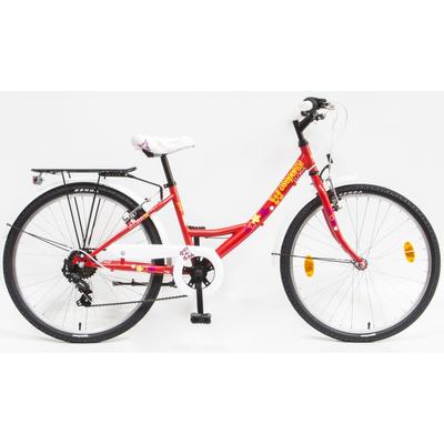 CSEPEL FLORA 24" 6SP 20 PIROS PILLANGÓ GYERMEK KERÉKPÁR