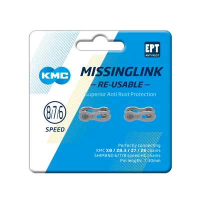 Lánc KMC MISSINGLINK patentszem 7,3 mm KMC 2 db/csomag!