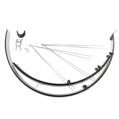 Sárvédő BIKEFUN MTB alu-plastic fekete-ezüst-fekete - FEKETE/EZÜST/FEKETE