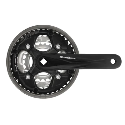 Sunrace FCM500 42/34/24T négyszögtengelyes hajtómű [fekete, 42/34/24, 170 mm]