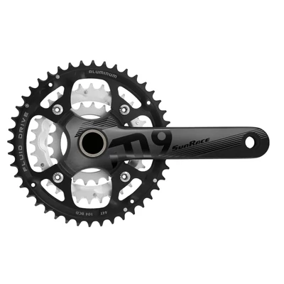 Sunrace FCM954 integrált MTB hajtómű középcsapággyal [fekete, 44/32/22]