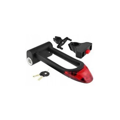 Zár u-lakat kulcsos + lámpa 101 x 246 mm tartóval - tonyon ty-3851 fekete