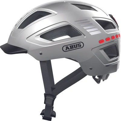 ABUS kerékpáros városi sisak Hyban 2.0 LED, ABS, signal silver, XL (58-63 cm)