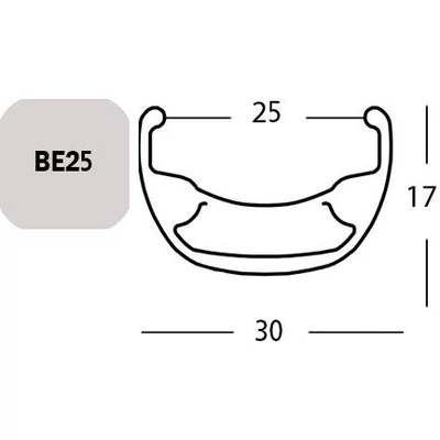 FELNI 26" 36L EXAL BE25 6,5MM SZELEP SZIMPLA SZEG. TÁRCSAFÉKES FEKETE 560g{4/4}
